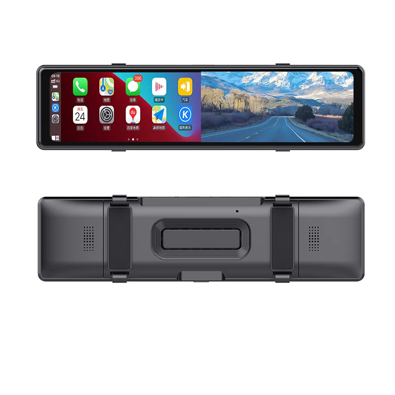 carplay car dvr 3 cams AHD1080P mirror car DVR with wireless carplay WIFI GPS 12inch touch screen car video recorder