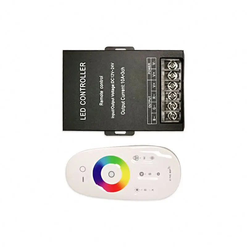 Высококачественный светодиодный контроллер Rgb 30A Dc12V 24V Rf 2 4G сенсорный пульт дистанционного управления для светодиодных огней