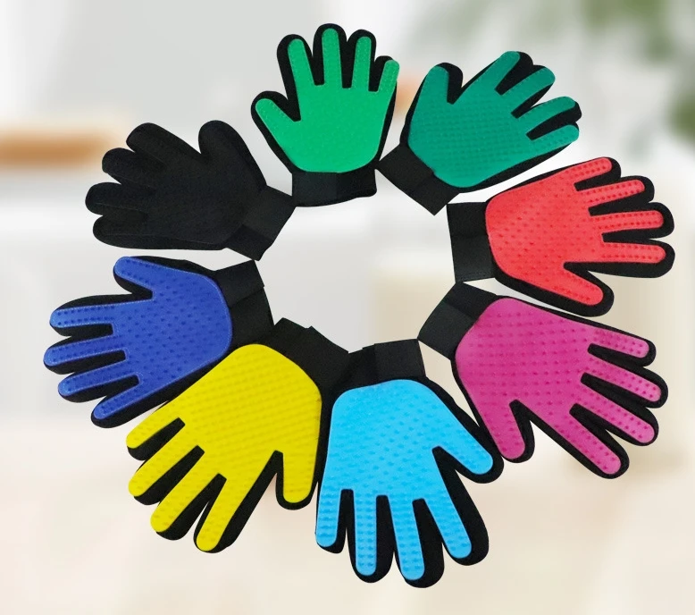 Pet Supplies Silicone Deshedding Brush Glove Reusable Pet Grooming Hair Remover Glove
