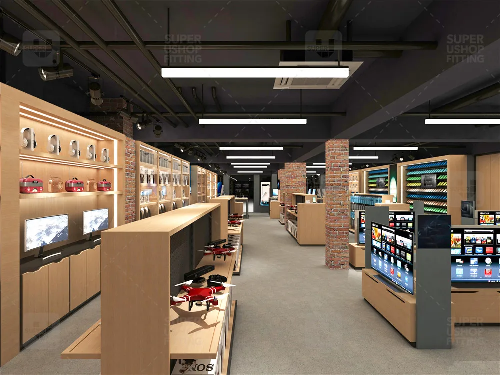 Деревянный Витринный Шкаф для мобильного телефона дизайн сотовых аксессуаров стеллаж магазина электроники мебель выставочного зала