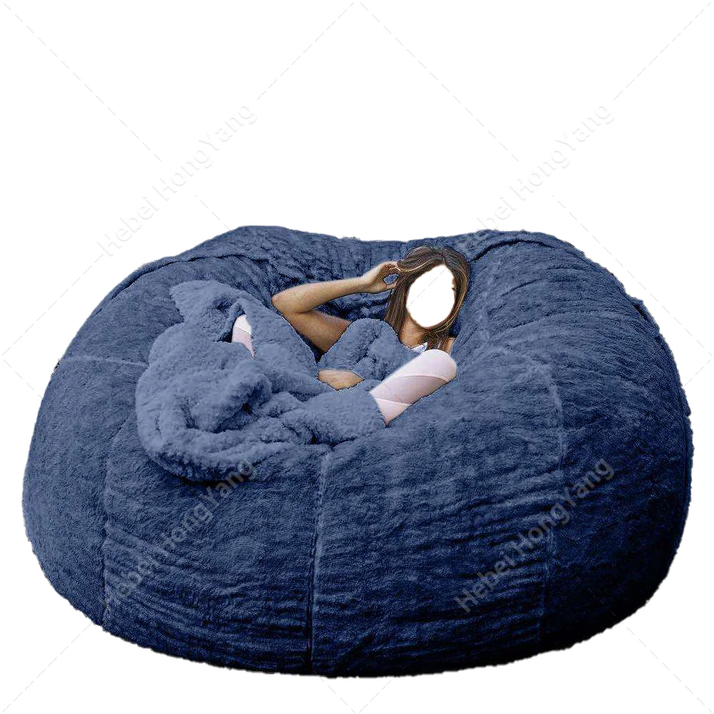 Plush Beanbags on Sale Indoor Poly Beans Filling Giant Fluffy Faux Fur Beanbag Lazy Sofa