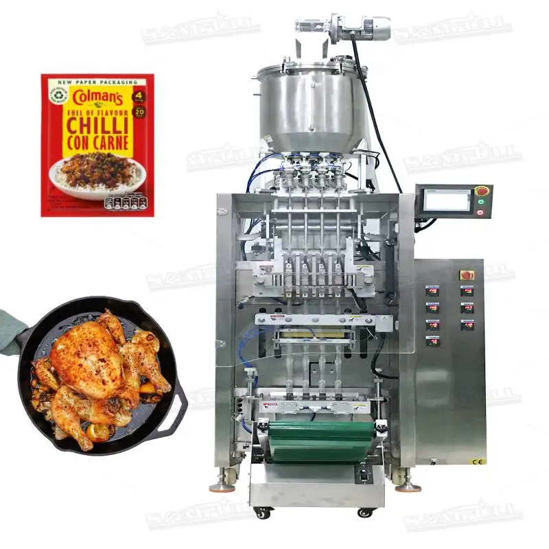 Automatic multilane soy sauce packaging stick sauce seasoning honey liquid sachet packing machine