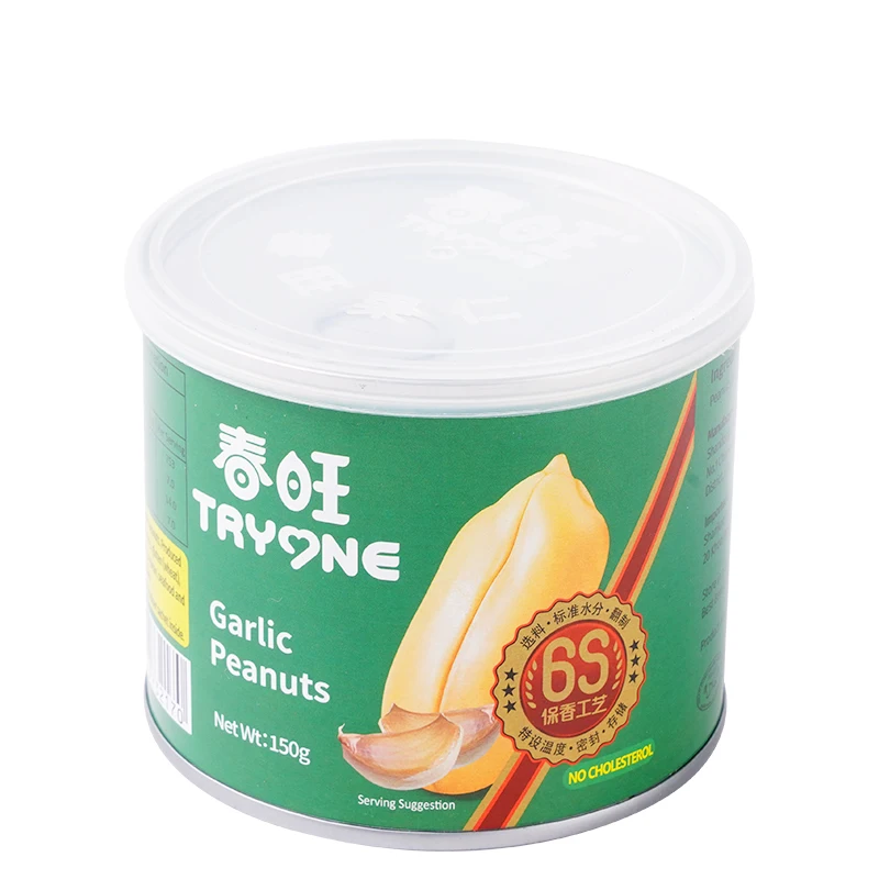 2 Crispy Canned 150G Roasted Garlic  Coated Peanuts Snacks