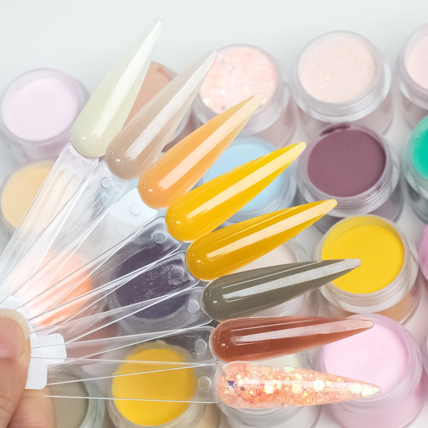 High Quality Private Label 24 colors  Nude Pink Crystal Clear Acrylic Nail Powder set