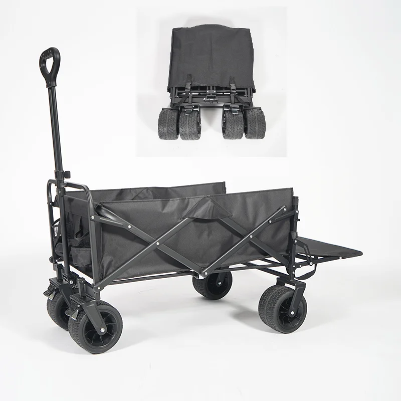 Hitree high quality extensible camping outdoor tailgate collapsible folding Wagon golf Cart trolley with table brake