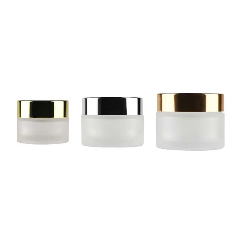 15ml 30ml 50ml Glass Refillable Cosmetic Jars Empty Face Cream Lip Balm Storage Container Pot Bottle With Lids