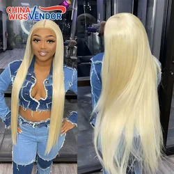 CWV 150% Density Honey Blonde 613 Bone Straight Lace Front Wig,26 28 inch Transparent 13x6 Lace Frontal Wigs Wholesale Vendor