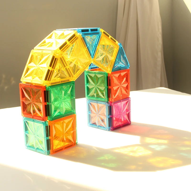 Wholesale OEM Building Tiles Magnetic tile play and learn Toys Magnetic tile kit For Children