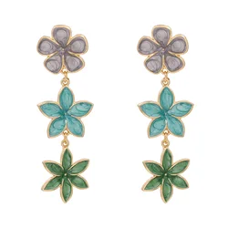 2022 New Popular Flower Shape Multi Colored Enamel Earrings For Women Gift