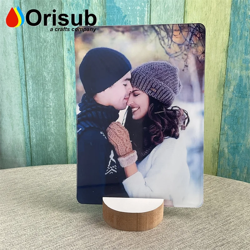 5x7 inch rectangular personalized acrylic photo panel sublimation clear white acrylic photo plaque with round edges