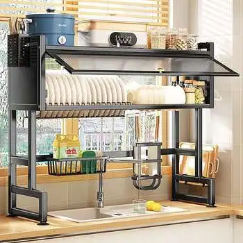 Expandable stackable kitchen cabinet shelf organizer counter spice racks multifunctional storage shelf for kitchen bathroom