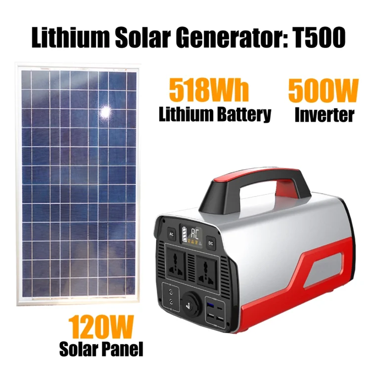 Widely Used Mulitifunction Portable Solar Emergency Power Station 500W