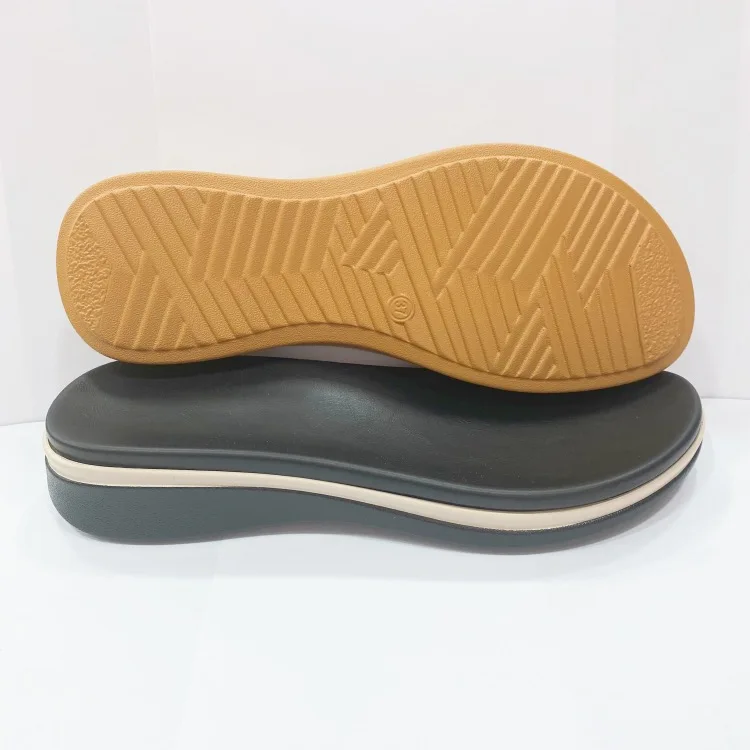 New Design Beach Double Sandals Outsole TPR Bottom Polyurethane Flat Pu Material Women Slipper Sole