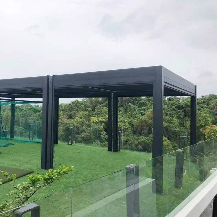 Pavilion Customized Motorized Pergola Louver Roof System Pergola