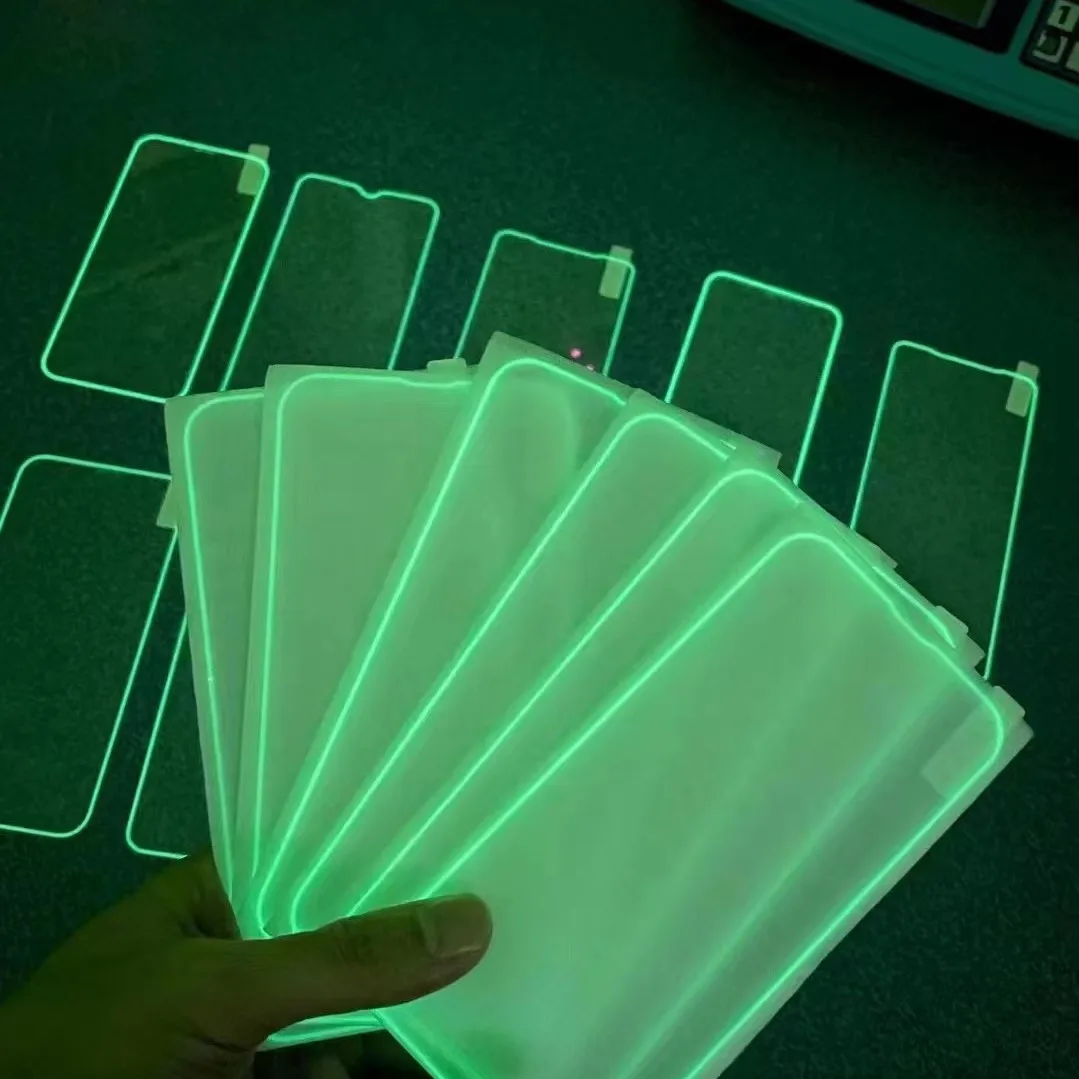 Colorful Luminous Tempered Glass Screen Protector For Iphone 13 11 12 pro max xs max xr Night Glowing Film