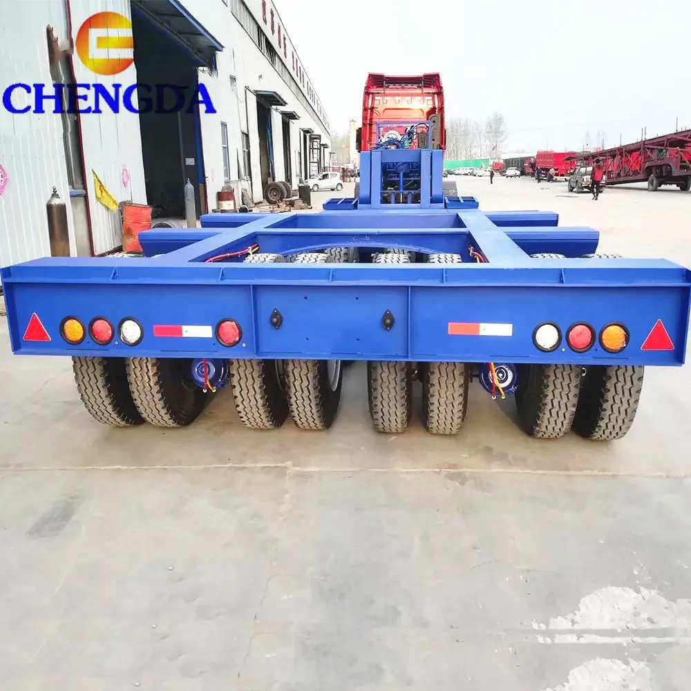 Heavy Duty 2 line 4 axles  80 -150 tons detachable lowbed low platform semi trailer for sale
