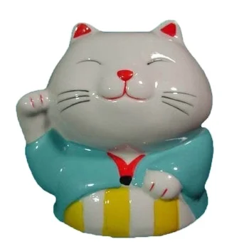 Cute japan fortune ceramic painted decorative Kawaii Cat Welcome statue hello kitty decor