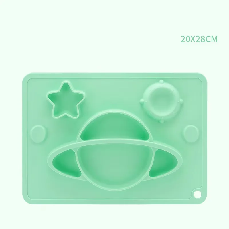 Food Grade silicone baby suction cup mat placemat one-piece silicone baby dinner plate and bowls