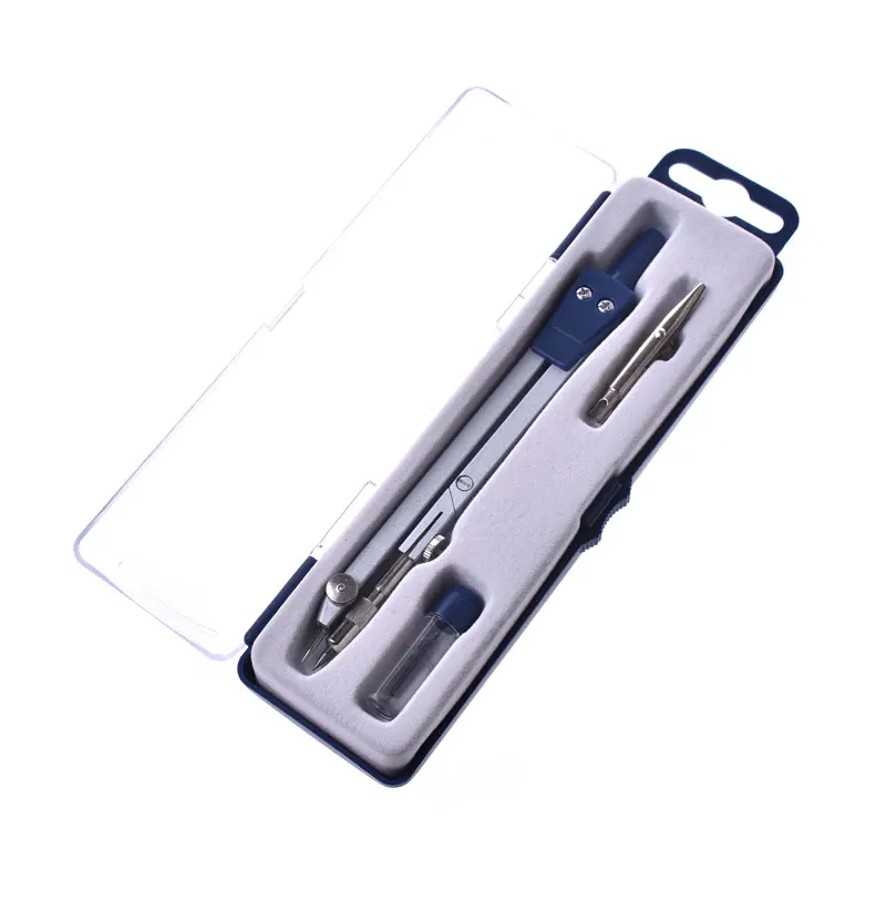 High quality metal pencil compasses set with accessories leads and spare nib