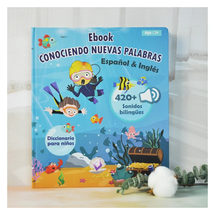 Custom Audio Libro Sensoriale Reading Learning Educational Spanish English E-Book Kids Books With Music Sound