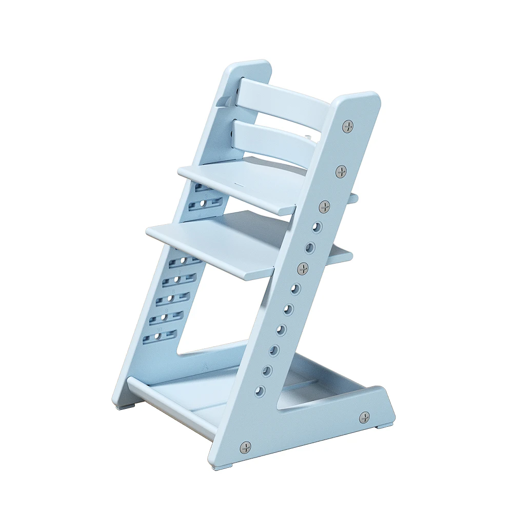 Hot selling Wooden Baby Feeding Chair With Adjustable Foot And Seat Plate Foldable Toddler High Chair For Dining