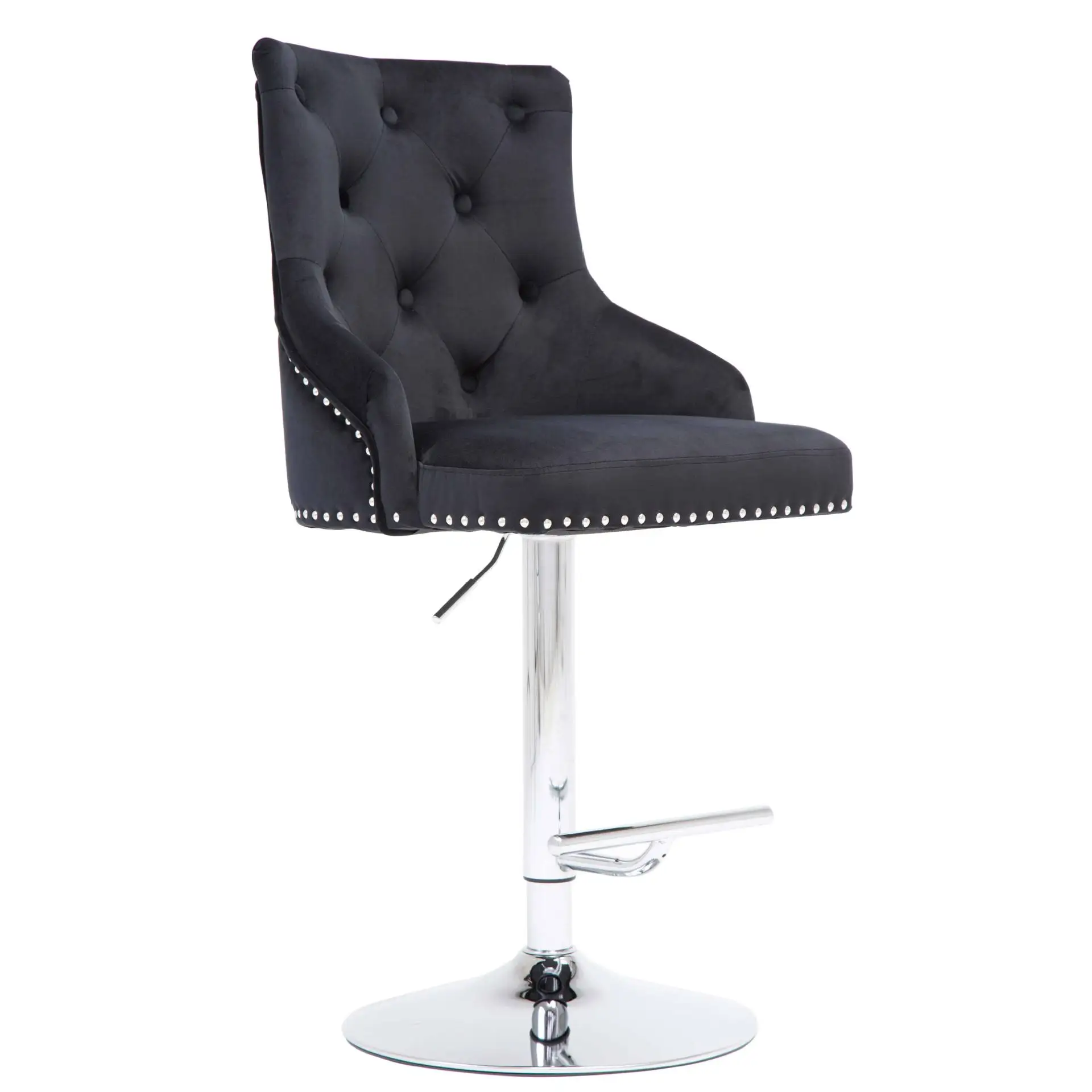 2024 New Hot Sales Modern Bar Stools With Arms Black Velvet Chairs