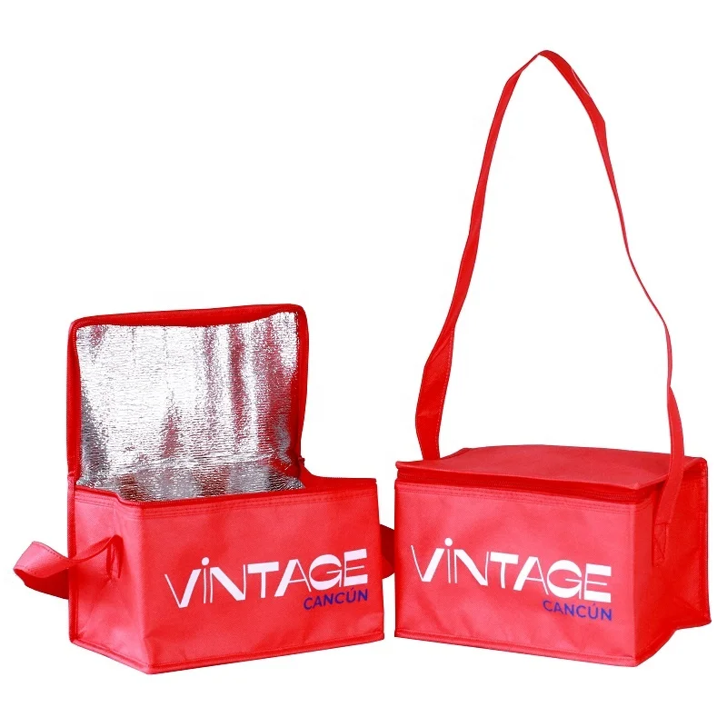 Cheap quality grocery packaging custom logo small size non woven tote insulated cooler bag for cans