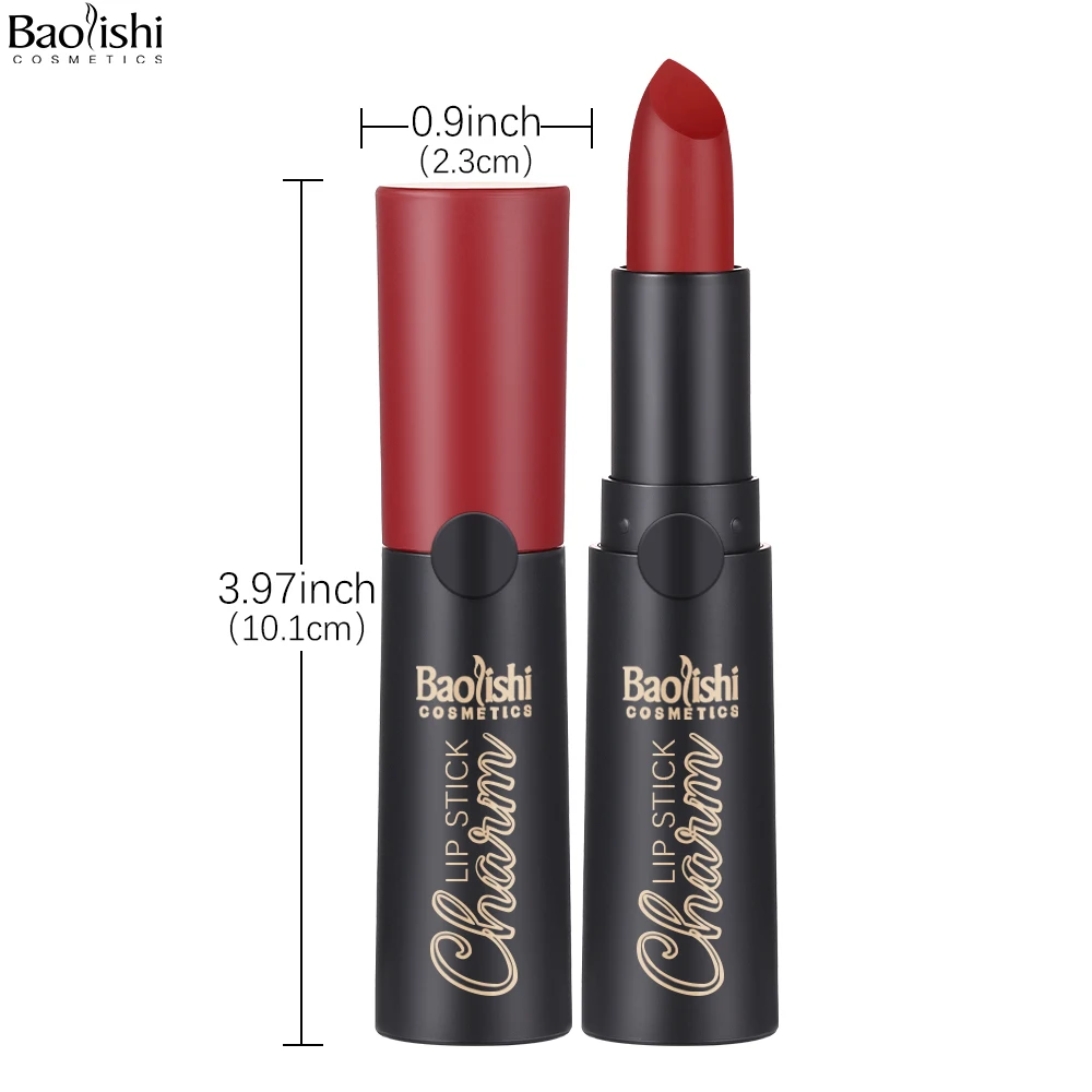 BAOLISHI  6 Colors Matte Waterproof Velvet Nude Lipstick Sexy Red Brown Pigments Makeup Long Lasting Profession Factory