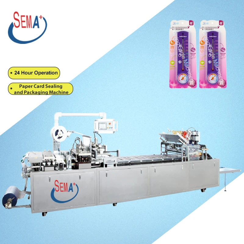 Automatic Turntable Blister Packing Machine PVC Blister Sealing Machine For fold over paper card for thermometer