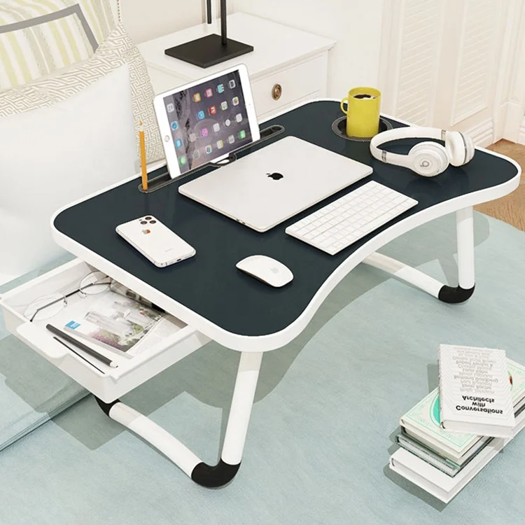 
Adjustable folding bed laptop table tray lap drawer desk 