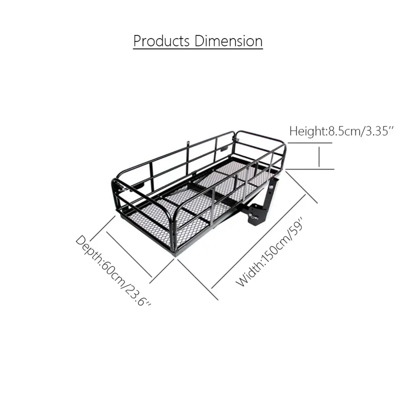 whole sale iron steel metal trailer cargo carrier hitch mount rear luggage rack for RV truck SUV van and other vehicles