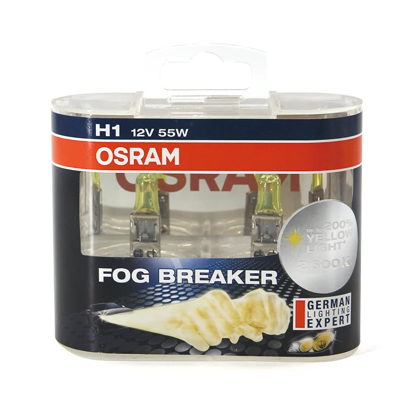 OSRAM H1FBR 12V 55W P14.5s 62150FBR Fog breaker Halogen headlight lamps yellow light fog lamp