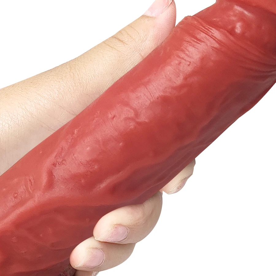 4.4*21.7CM Thrusting Super Realistic Liquid Silicone Dildo Vibrator Artificial Penis Sex Toys For Woman Adult Toys Shop Online