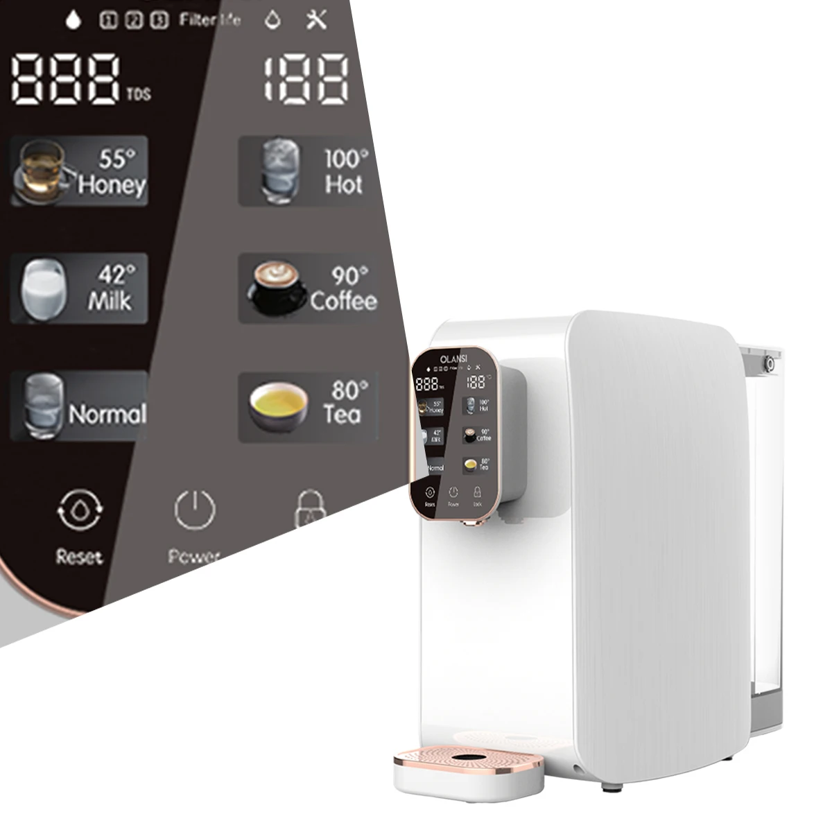 install free Countertop PAC RO CF filter water dispenser electric cooler cleaner smart home water purifier