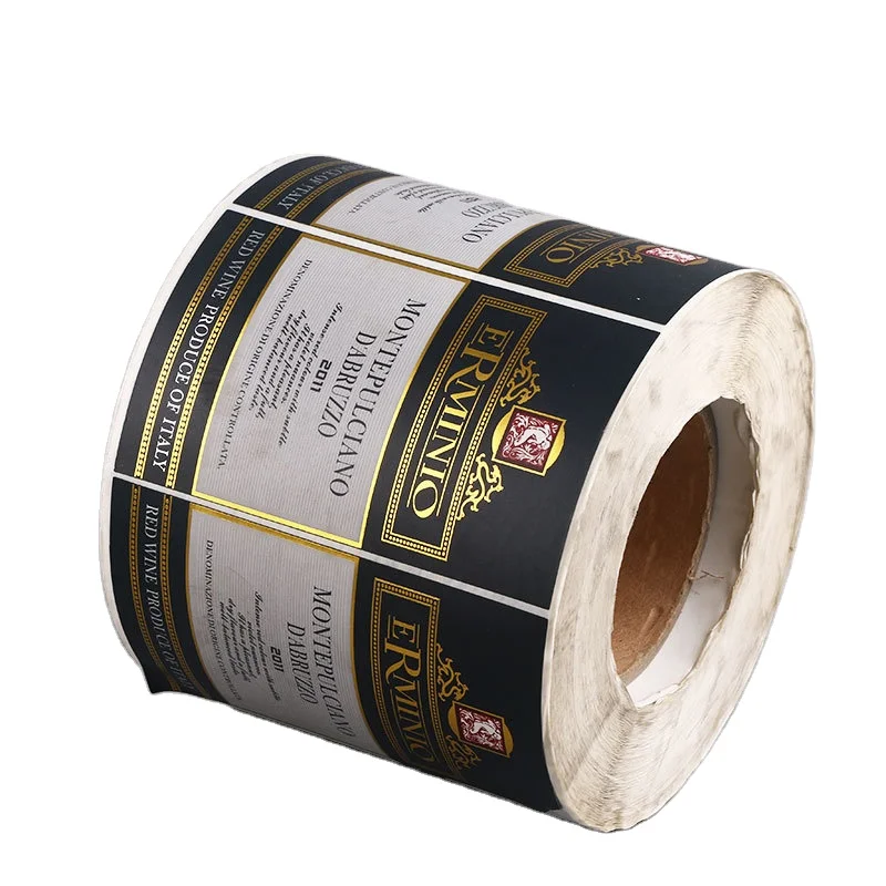 Label Waterproof Beverage Adhesive Sticker Gold Free Design Custom Luxury Datang Custom Size Accepted 1000pcs Offest Printing