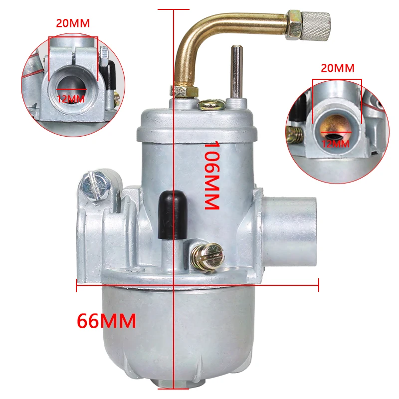 12 Moped 12mm Bing Style Carburetor for Maxi Sport Luxe E50 Newport Cobra