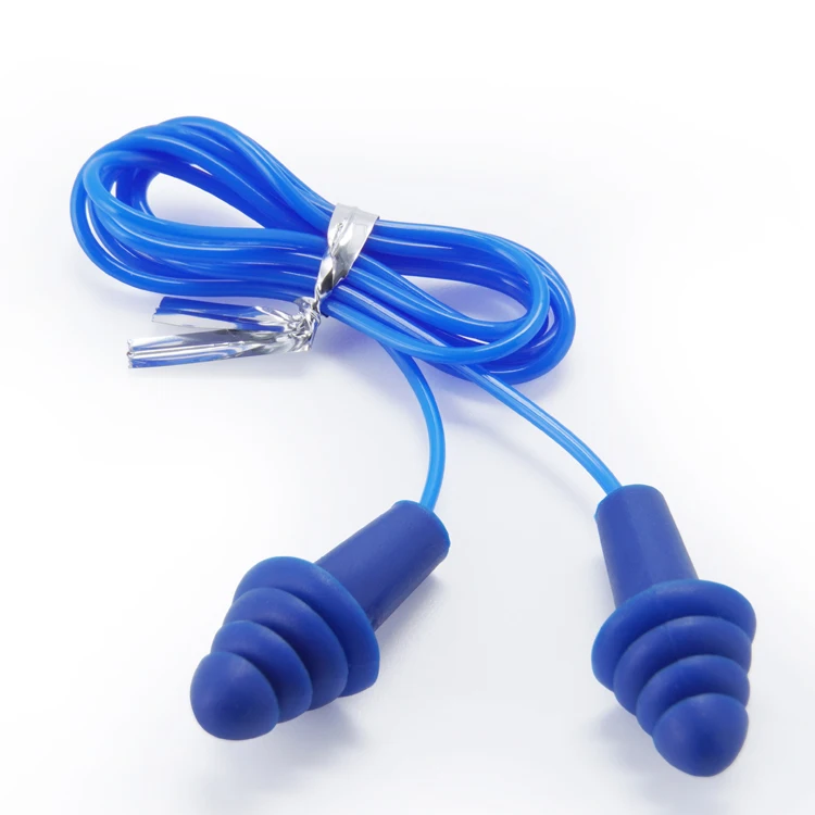 Reusable Silicone Corded Earplugs Noise Reducing Blocking Cancelling Ear Plugs