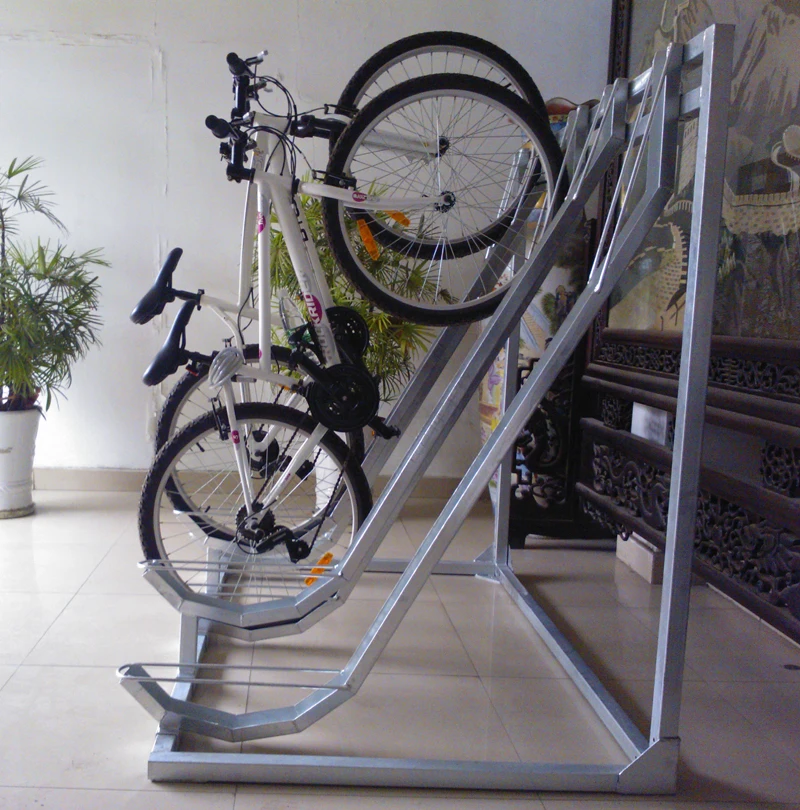 Durable commercial multi-capacity bike stop galvanized cycle rack bicycle  l-shaped parking storage stand