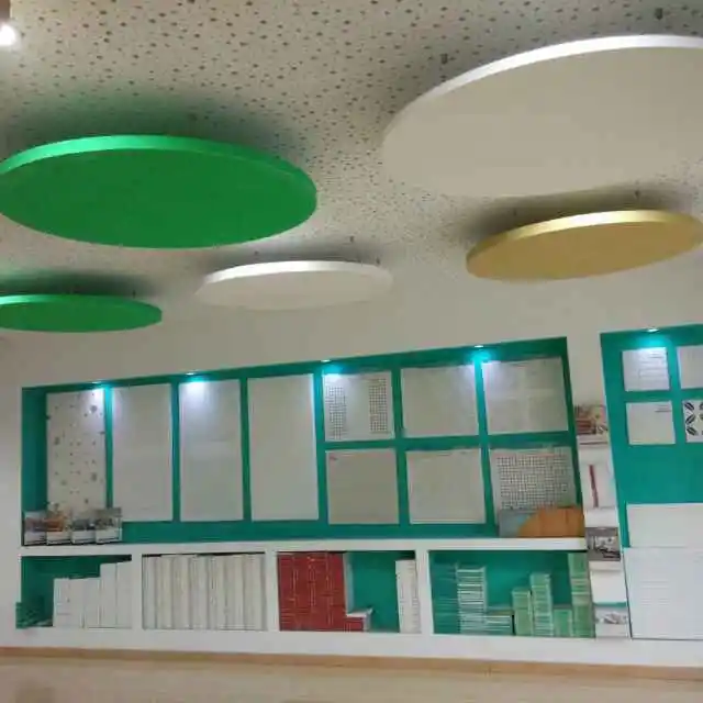 Fire-Resistant Sound Insulation Fiber Glass Wool Ceiling Tile for Office With Heat Insulation Materials