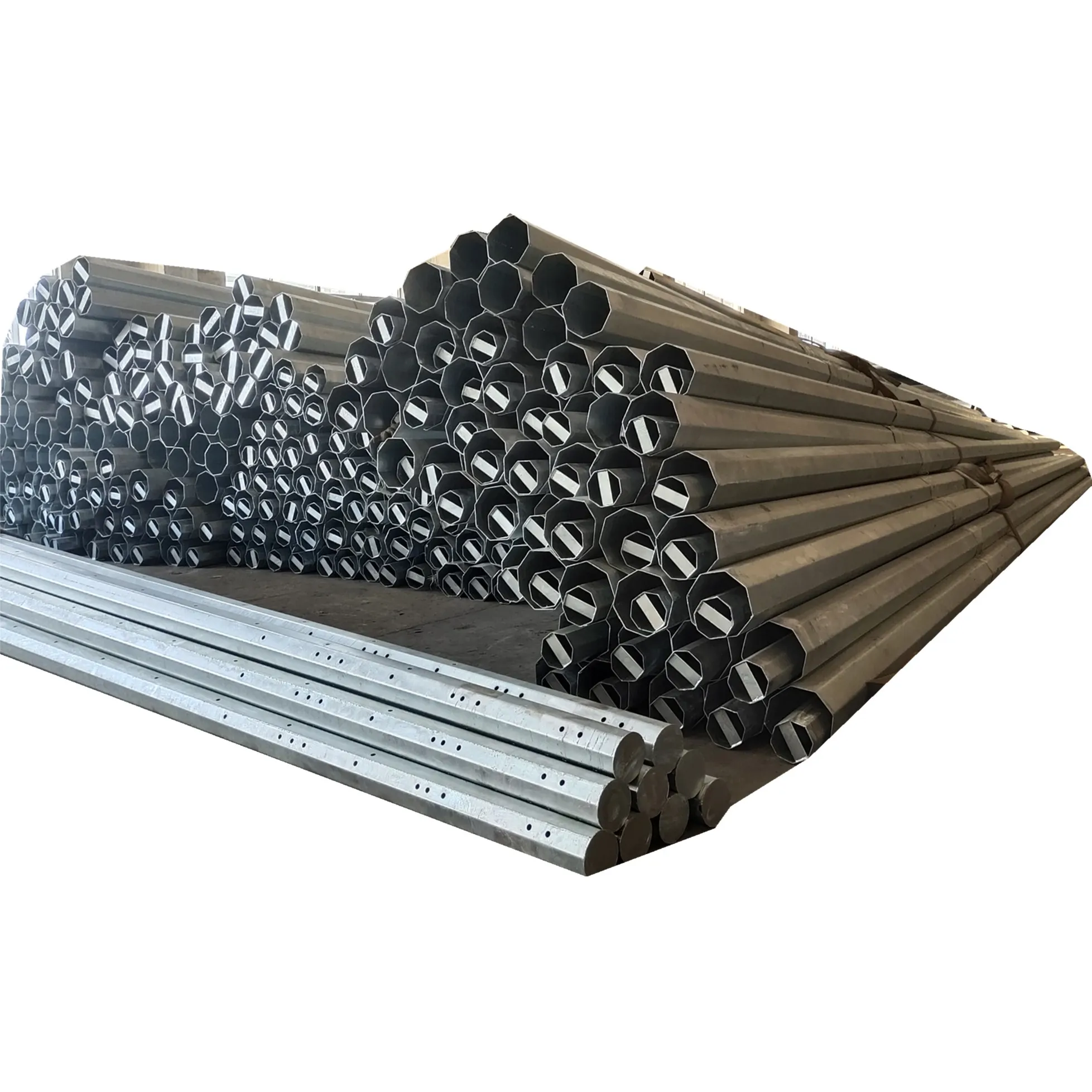 Octagonal Q345 Hot Dip Galvanized Steel Power Pole for Transmission Line