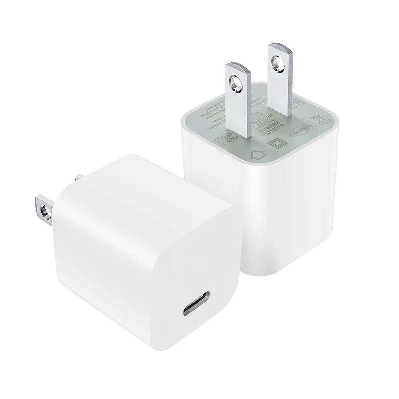 Factory Wholesale Mini Wall Charger Adapter US Wall Plug Charger 5V 3A 20W Type C Port For Phone Charging