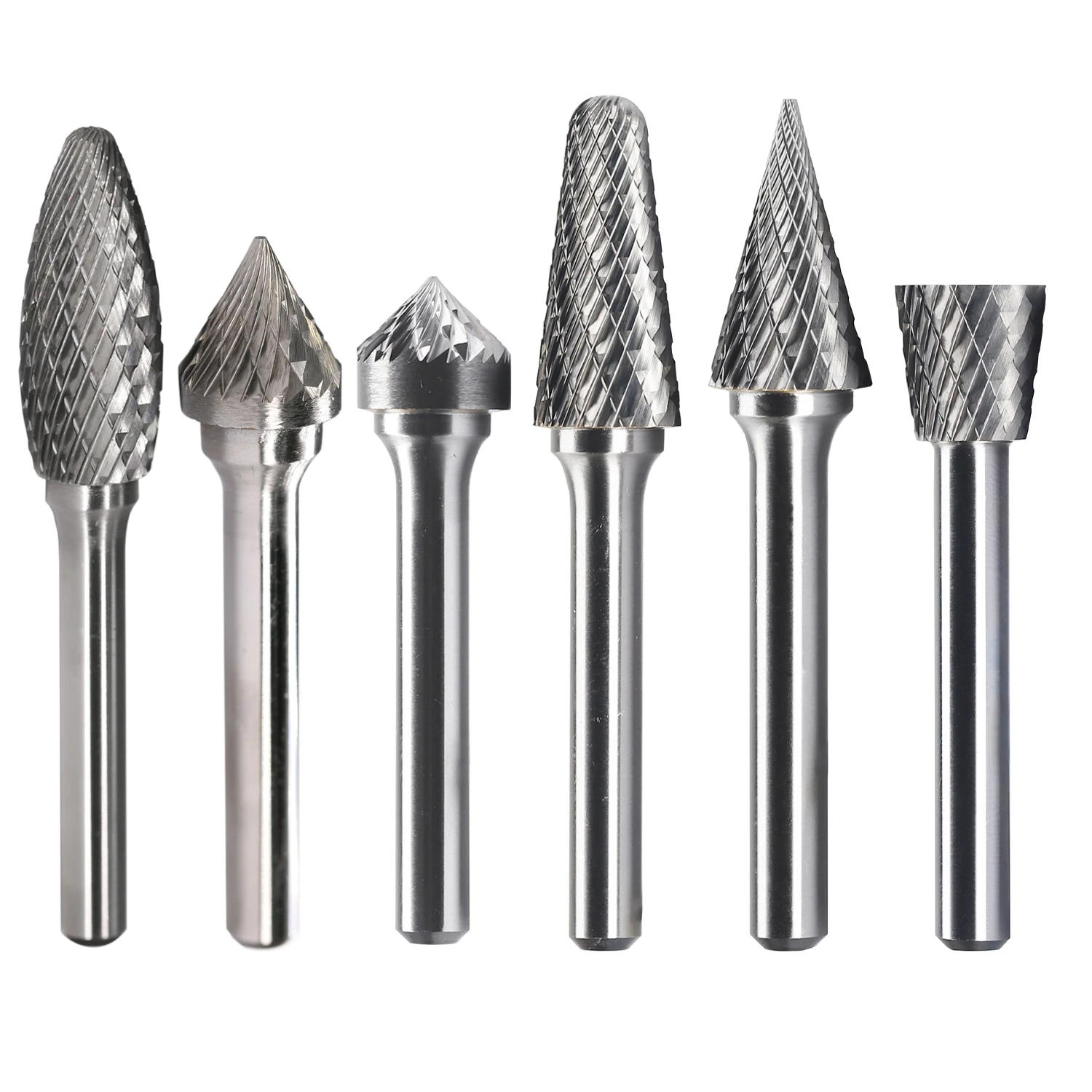 Tungsten Carbide Burrs Bit with 6mm 6.35mm Shank Diameter High Quality Power Tool Parts Carbide Rotary Files