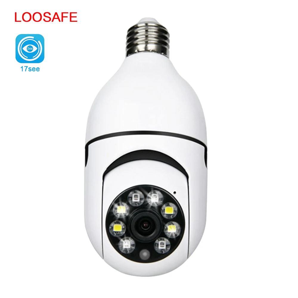 Loosafe 17SEE APP 2MP Surveillance Security Cameras 360 Degree Panoramic CCTV Wireless Camera Auto Tracking Bulb PTZ Camera