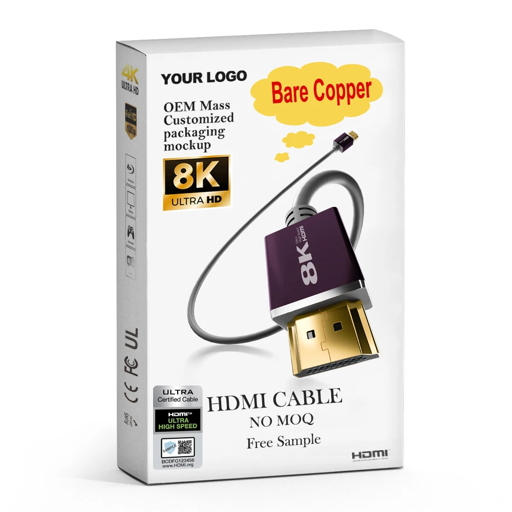 HDTV High Speed 60Hz HDMI Male To HDMI Male 8K Red 30cm 0.5 m 1m 1.5m 1.8m 2m 3m 5m 8K 2.1 HDMI Cable