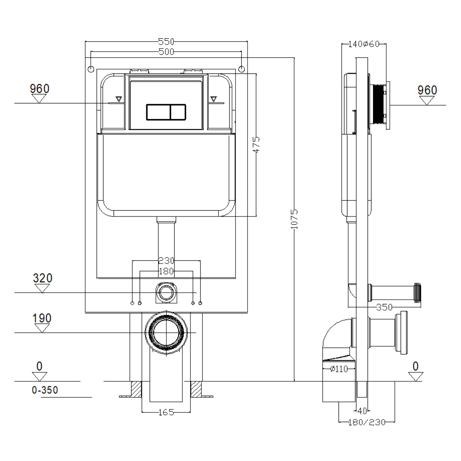 Manufacturers Wholesale Modern Gold Flush Plate Large Flush tank Smart Sensor Cistern