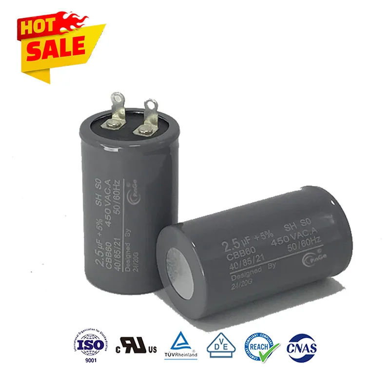 KS Pinge universal ceiling fan parts ac motor running 50/60hz bangladesh style 2.5/3.5uf CBB60 sh metalized thin film capacitors