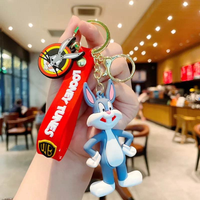 3D Pvc Key Ring Cartoon Anime Kawaii Kids Silicone Keychain Custom 3D Animal Cute Bugs Bunny Pvc Keychain