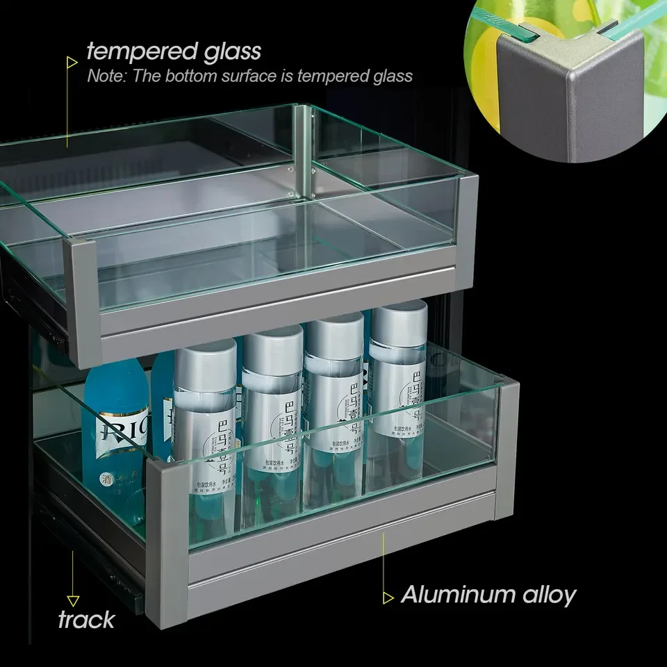 95L Capacity Freestanding and Built-in with Glass Door Wine Fridge for Kitchen Bar Office Beverage Cooler Refrigerator