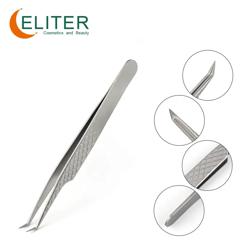 ELITER Beauty Products Titanium Grip Tweezers Diamond Grip Titanium Lash Tweezers Tweezers For Eyelash