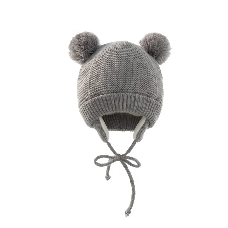 New European and American children braids warm ear protection knitted hat gloves